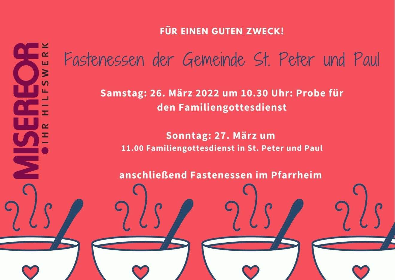 Familiengottesdienst &amp; Fastenessen am 27. März 2022 in Geinsheim