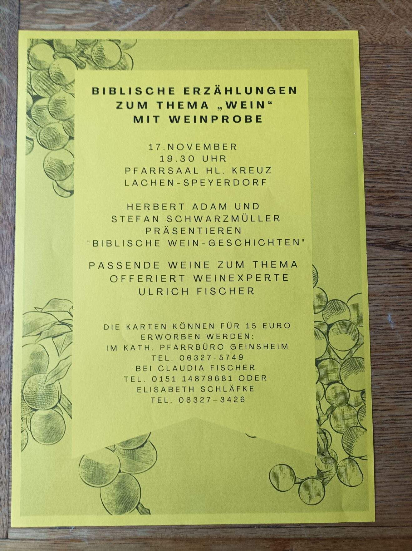 Biblische Erzählung zum Thema „Wein“