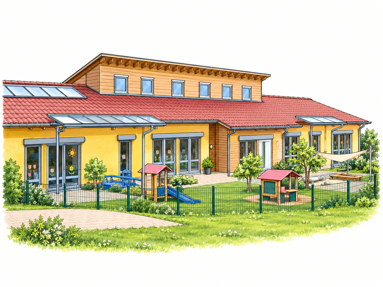 Zeichnung der katholischen Kindertagesstätte St. Remigius in Neustadt-Diedesfeld